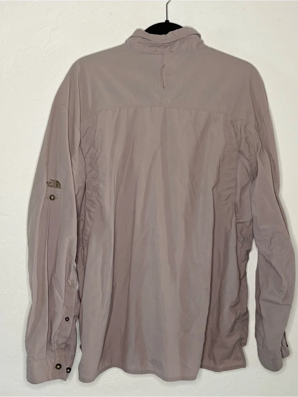 The North Face Men’s Large L/S Hiking Roll Sleeve Camp Outdoor Shirt Gray Button